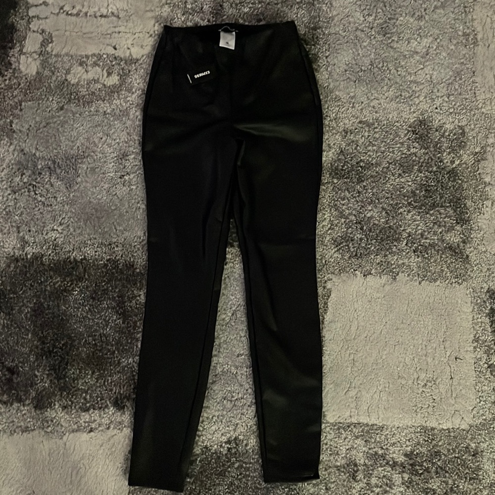 X-Small black leather leggings